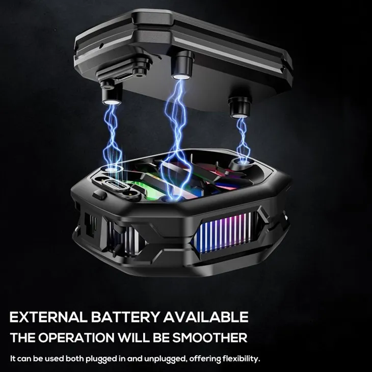 Removable 2000mAh Battery Mobile Cooler For Gaming With Back Clip high quality