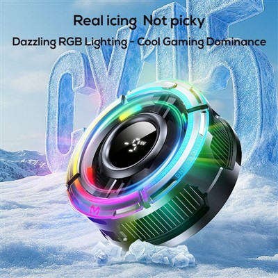 Memo CX15 Digital Display Mobile Game Cooling Fan Fargerik LED -lette Telefon kjøligere med fire typer RGB Light